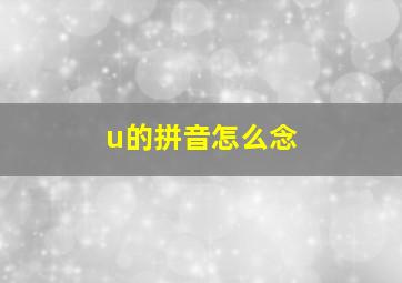 u的拼音怎么念