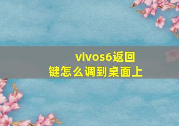 vivos6返回键怎么调到桌面上