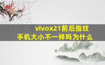 vivox21前后指纹手机大小不一样吗为什么