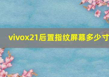 vivox21后置指纹屏幕多少寸