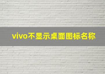 vivo不显示桌面图标名称