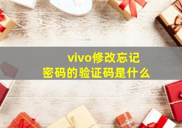 vivo修改忘记密码的验证码是什么