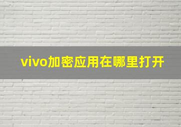 vivo加密应用在哪里打开