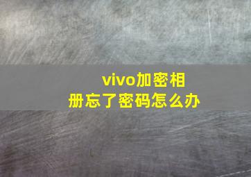 vivo加密相册忘了密码怎么办