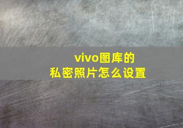 vivo图库的私密照片怎么设置