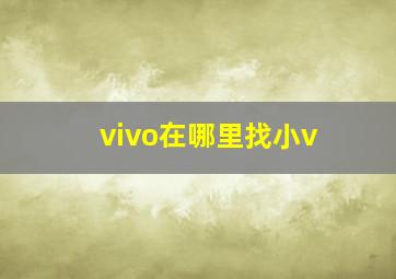 vivo在哪里找小v