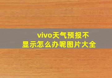 vivo天气预报不显示怎么办呢图片大全