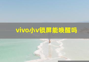 vivo小v锁屏能唤醒吗