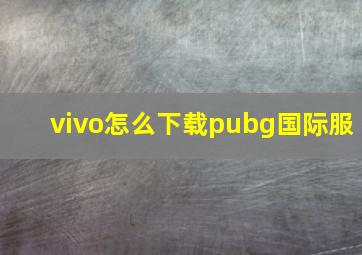 vivo怎么下载pubg国际服