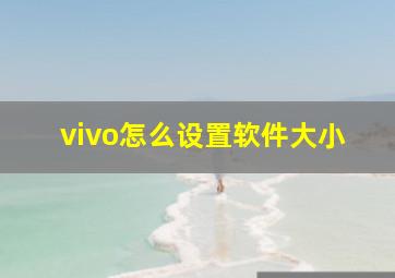 vivo怎么设置软件大小