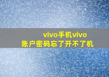 vivo手机vivo账户密码忘了开不了机