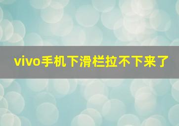 vivo手机下滑栏拉不下来了