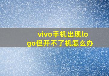 vivo手机出现logo但开不了机怎么办