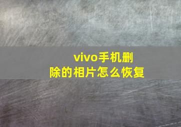 vivo手机删除的相片怎么恢复