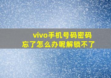 vivo手机号码密码忘了怎么办呢解锁不了