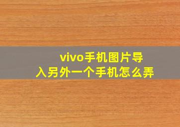 vivo手机图片导入另外一个手机怎么弄