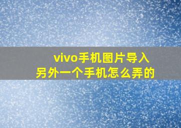 vivo手机图片导入另外一个手机怎么弄的