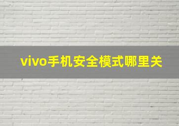 vivo手机安全模式哪里关