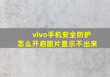 vivo手机安全防护怎么开启图片显示不出来