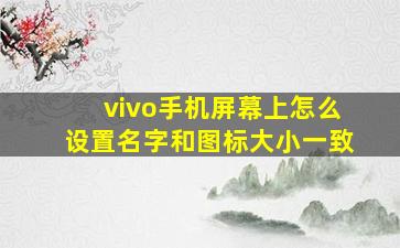 vivo手机屏幕上怎么设置名字和图标大小一致