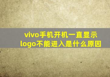 vivo手机开机一直显示logo不能进入是什么原因