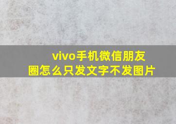 vivo手机微信朋友圈怎么只发文字不发图片