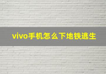 vivo手机怎么下地铁逃生