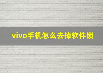 vivo手机怎么去掉软件锁