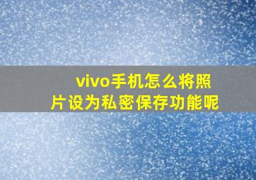 vivo手机怎么将照片设为私密保存功能呢