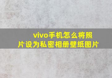 vivo手机怎么将照片设为私密相册壁纸图片