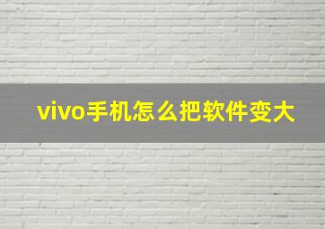 vivo手机怎么把软件变大