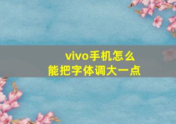 vivo手机怎么能把字体调大一点