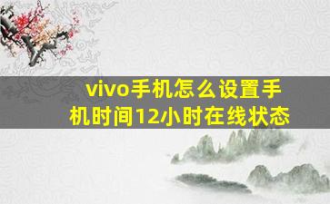 vivo手机怎么设置手机时间12小时在线状态