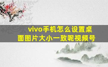 vivo手机怎么设置桌面图片大小一致呢视频号