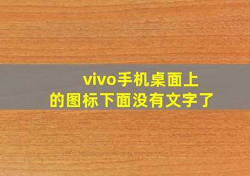 vivo手机桌面上的图标下面没有文字了