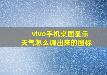 vivo手机桌面显示天气怎么调出来的图标