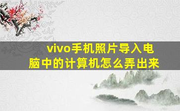 vivo手机照片导入电脑中的计算机怎么弄出来