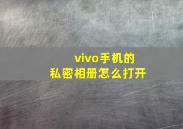 vivo手机的私密相册怎么打开