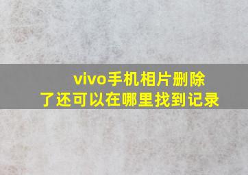 vivo手机相片删除了还可以在哪里找到记录