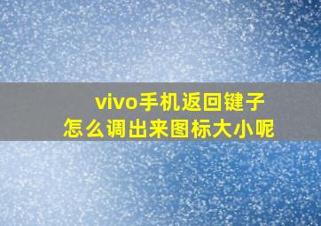 vivo手机返回键子怎么调出来图标大小呢