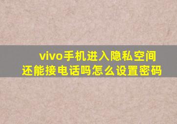 vivo手机进入隐私空间还能接电话吗怎么设置密码