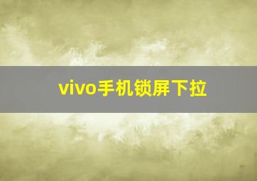 vivo手机锁屏下拉