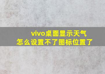 vivo桌面显示天气怎么设置不了图标位置了