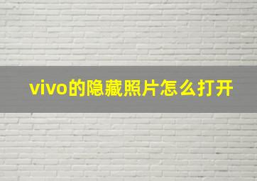 vivo的隐藏照片怎么打开