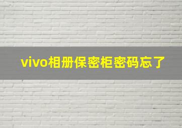 vivo相册保密柜密码忘了