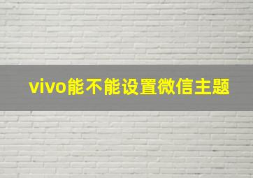 vivo能不能设置微信主题