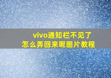 vivo通知栏不见了怎么弄回来呢图片教程