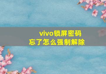 vivo锁屏密码忘了怎么强制解除