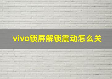 vivo锁屏解锁震动怎么关