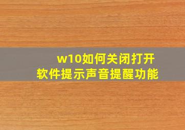 w10如何关闭打开软件提示声音提醒功能